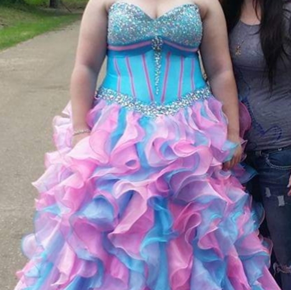Dresses & Skirts - Pink and blue prom dress worn twice